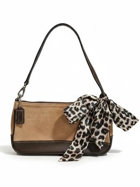 Coach Vintage Hampton Demi Suede Baguette Shoulder Bag